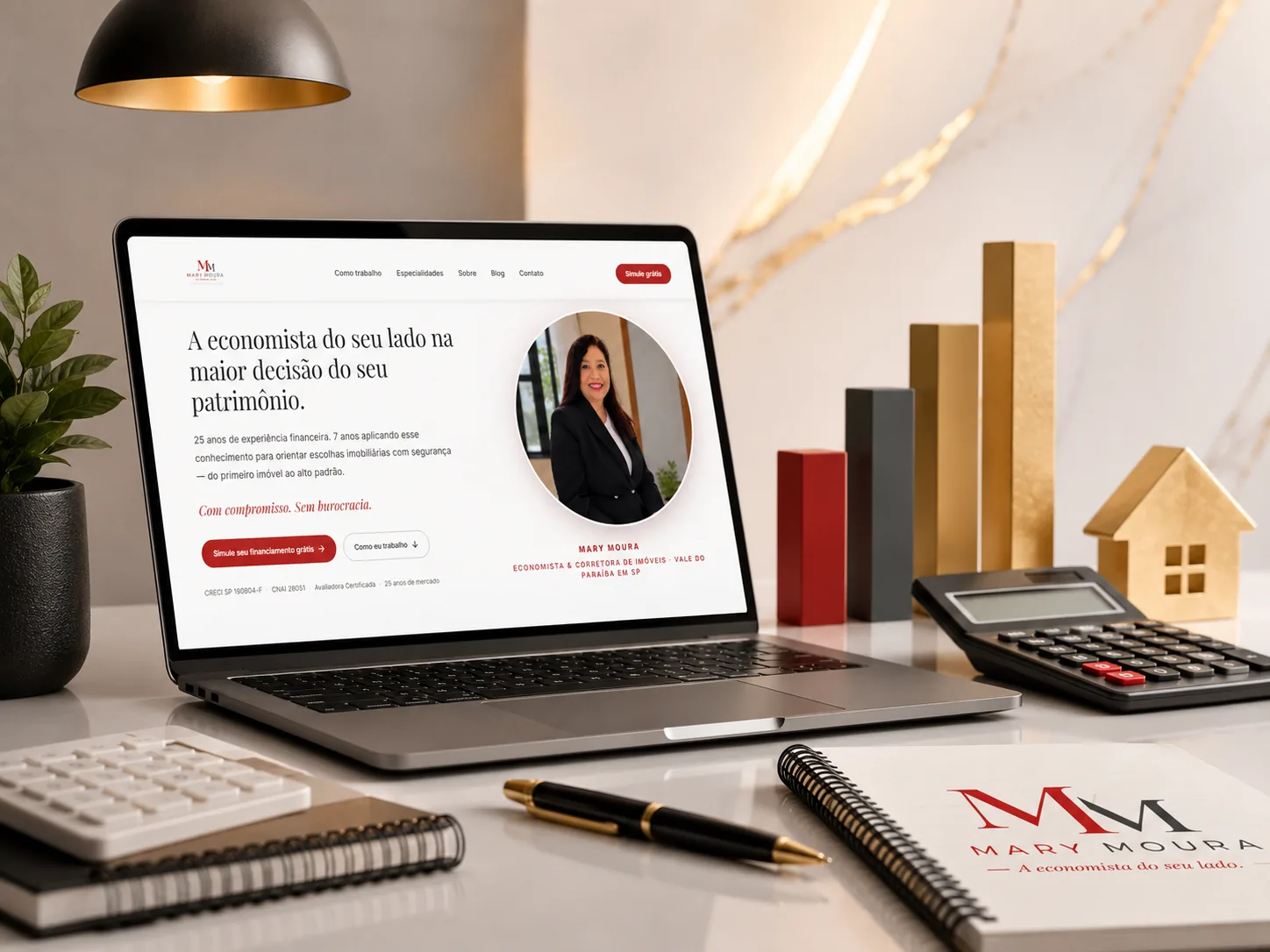 Simulador de financiamento imobiliário com Mary Moura